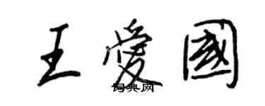 王正良王爱国行书个性签名怎么写