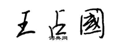 王正良王占国行书个性签名怎么写