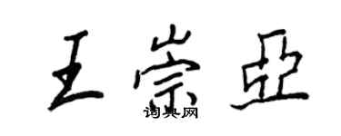 王正良王崇亚行书个性签名怎么写
