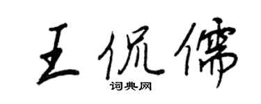王正良王侃儒行书个性签名怎么写