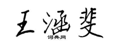 王正良王涵斐行书个性签名怎么写