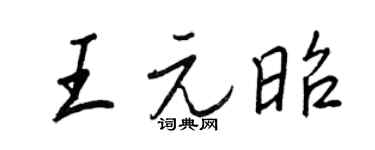 王正良王元昭行书个性签名怎么写