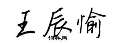 王正良王辰愉行书个性签名怎么写