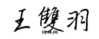 王正良王双羽行书个性签名怎么写