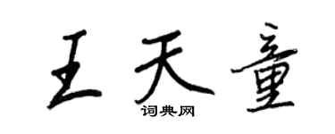 王正良王天童行书个性签名怎么写