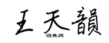 王正良王天韵行书个性签名怎么写