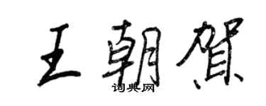 王正良王朝贺行书个性签名怎么写