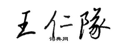 王正良王仁队行书个性签名怎么写