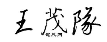 王正良王茂队行书个性签名怎么写