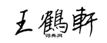 王正良王鹤轩行书个性签名怎么写