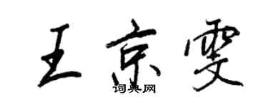 王正良王京雯行书个性签名怎么写