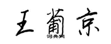 王正良王葡京行书个性签名怎么写