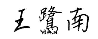 王正良王鹭南行书个性签名怎么写