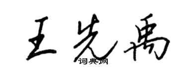 王正良王先禹行书个性签名怎么写