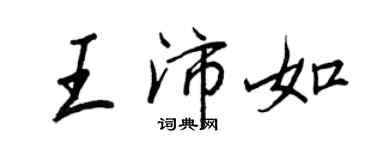 王正良王沛如行书个性签名怎么写