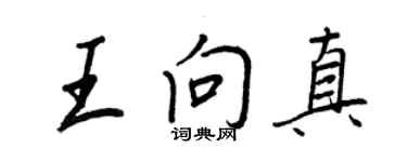王正良王向真行书个性签名怎么写
