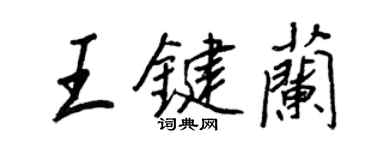 王正良王键兰行书个性签名怎么写