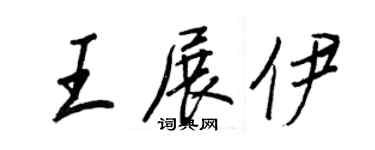 王正良王展伊行书个性签名怎么写