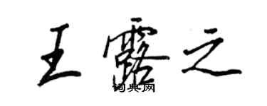王正良王露之行书个性签名怎么写