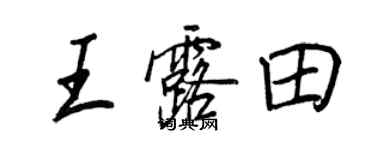 王正良王露田行书个性签名怎么写