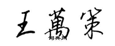 王正良王万策行书个性签名怎么写