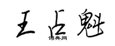 王正良王占魁行书个性签名怎么写