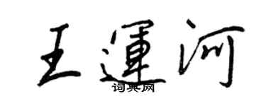 王正良王运河行书个性签名怎么写