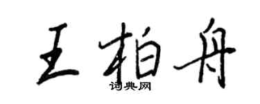 王正良王柏舟行书个性签名怎么写