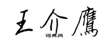 王正良王介鹰行书个性签名怎么写