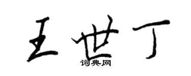 王正良王世丁行书个性签名怎么写