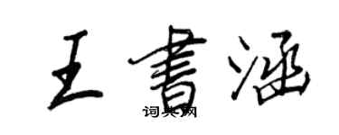 王正良王书涵行书个性签名怎么写