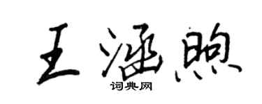 王正良王涵煦行书个性签名怎么写