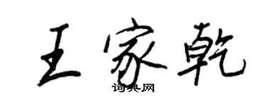 王正良王家乾行书个性签名怎么写