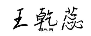 王正良王乾蕊行书个性签名怎么写