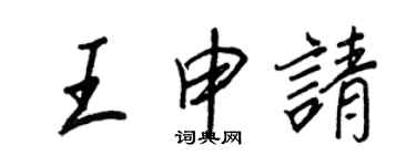 王正良王申请行书个性签名怎么写