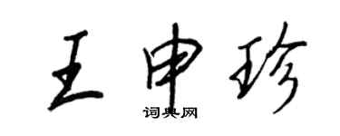 王正良王申珍行书个性签名怎么写