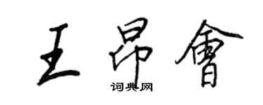 王正良王昂会行书个性签名怎么写