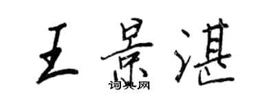 王正良王景湛行书个性签名怎么写