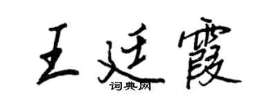 王正良王廷霞行书个性签名怎么写