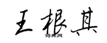 王正良王根其行书个性签名怎么写