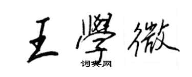 王正良王学微行书个性签名怎么写