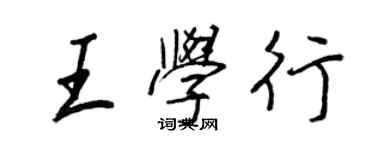 王正良王学行行书个性签名怎么写
