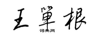 王正良王单根行书个性签名怎么写