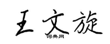 王正良王文旋行书个性签名怎么写