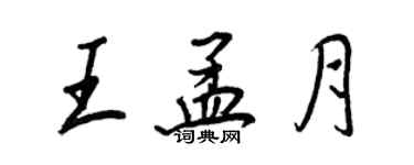 王正良王孟月行书个性签名怎么写