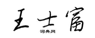 王正良王士富行书个性签名怎么写