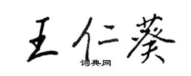 王正良王仁葵行书个性签名怎么写