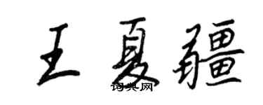 王正良王夏疆行书个性签名怎么写