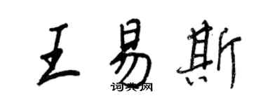 王正良王易斯行书个性签名怎么写