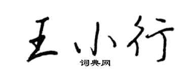 王正良王小行行书个性签名怎么写
